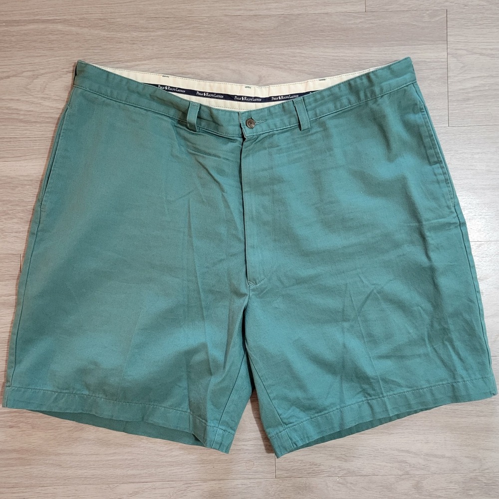 Polo Ralph Lauren Chino Shorts Mens 42(40X8) Green 100% Cotton Made in USA VTG